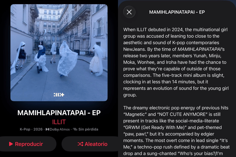 deskripsi album ILLIT di Apple Music yang menuai kritik (dok. Apple Music)
