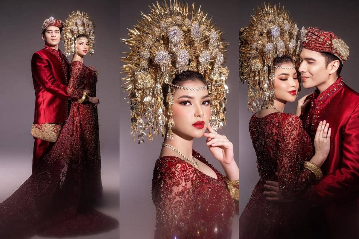 8 Gaya Busana dan Makeup Pernikahan Ridho Illahi, Adat Minang Megah