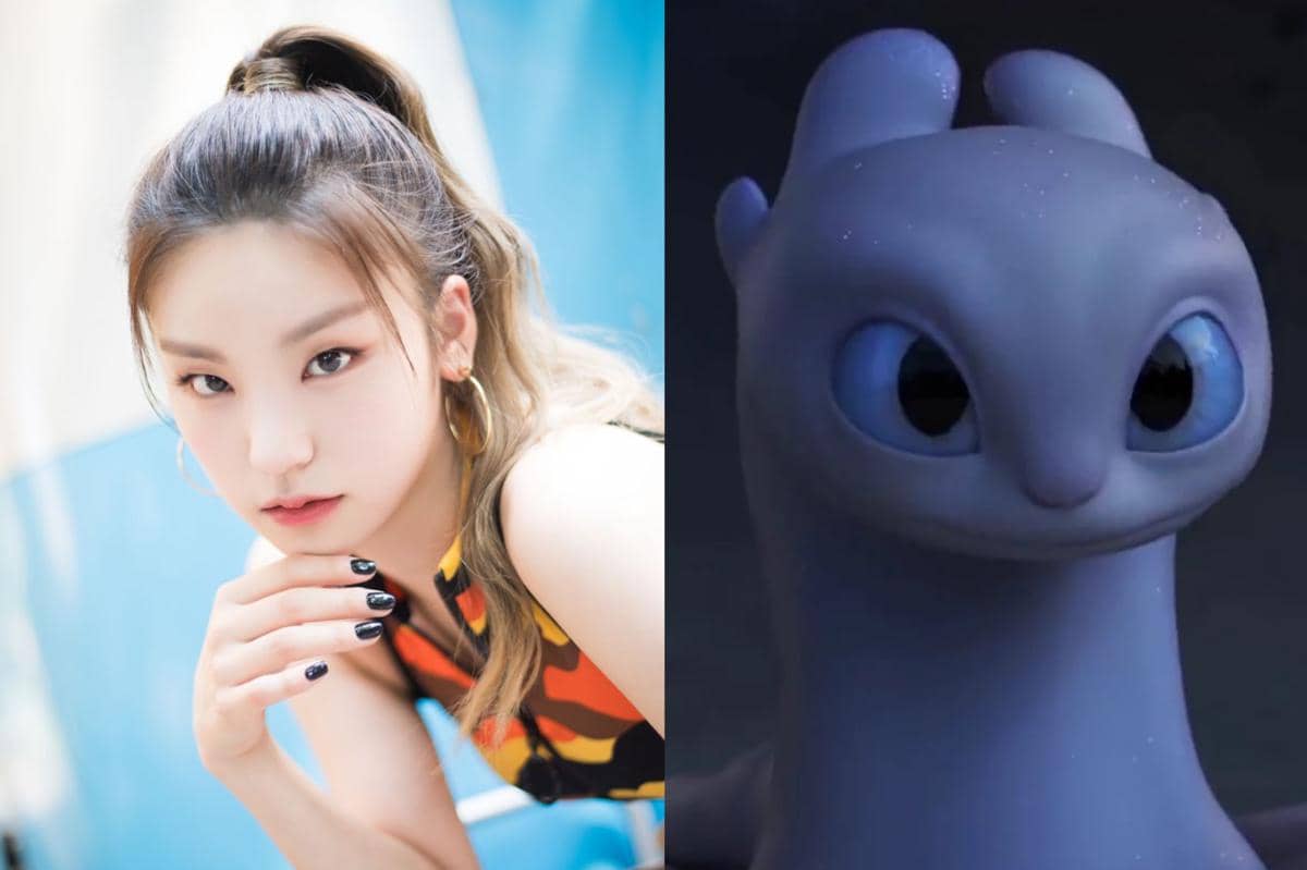 potret kemiripan Yeji ITZY dengan karakter Light Fury