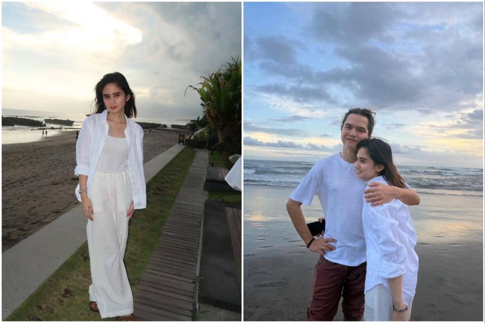 8 Potret Tissa Biani Berbusana Serba Putih di Bali, Serasi dengan Dul!