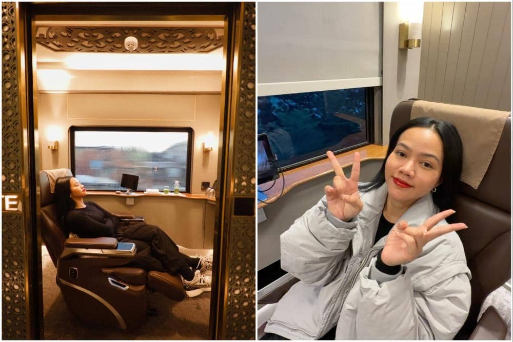 9 Potret Yura Yunita naik Luxury Train ke Purwokerto, Nyaman Banget!
