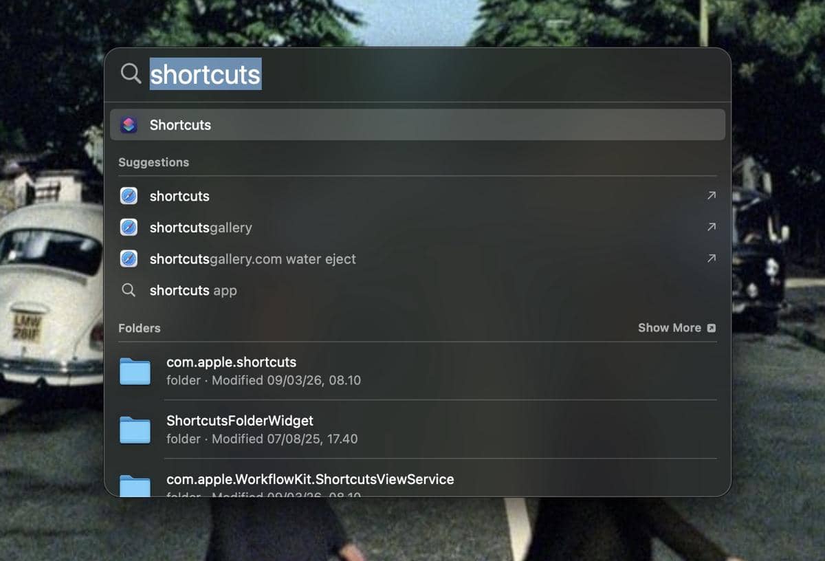 aplikasi Shortcuts di MacBook