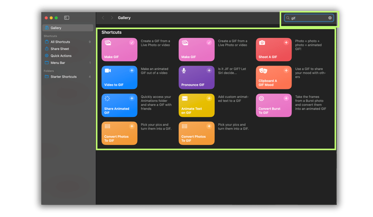 aplikasi Shortcuts di MacBook