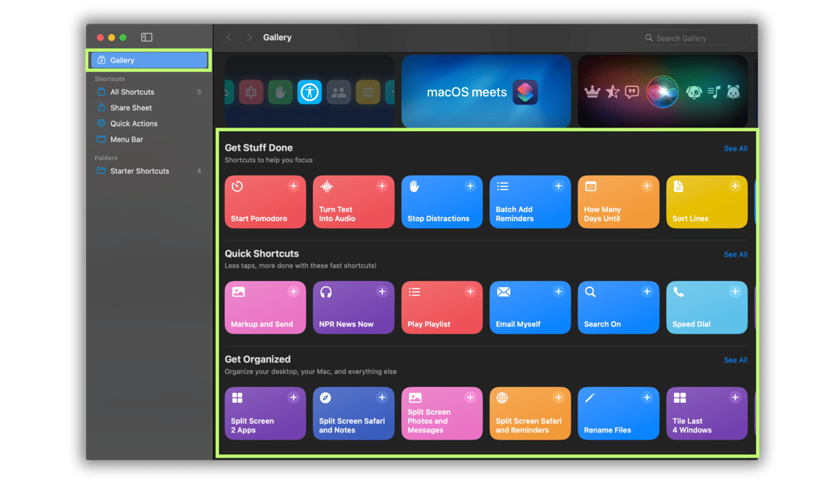 aplikasi Shortcuts di MacBook