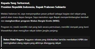 Website DPRD Lebak Diretas, Minta Prabowo Hentikan Program MBG