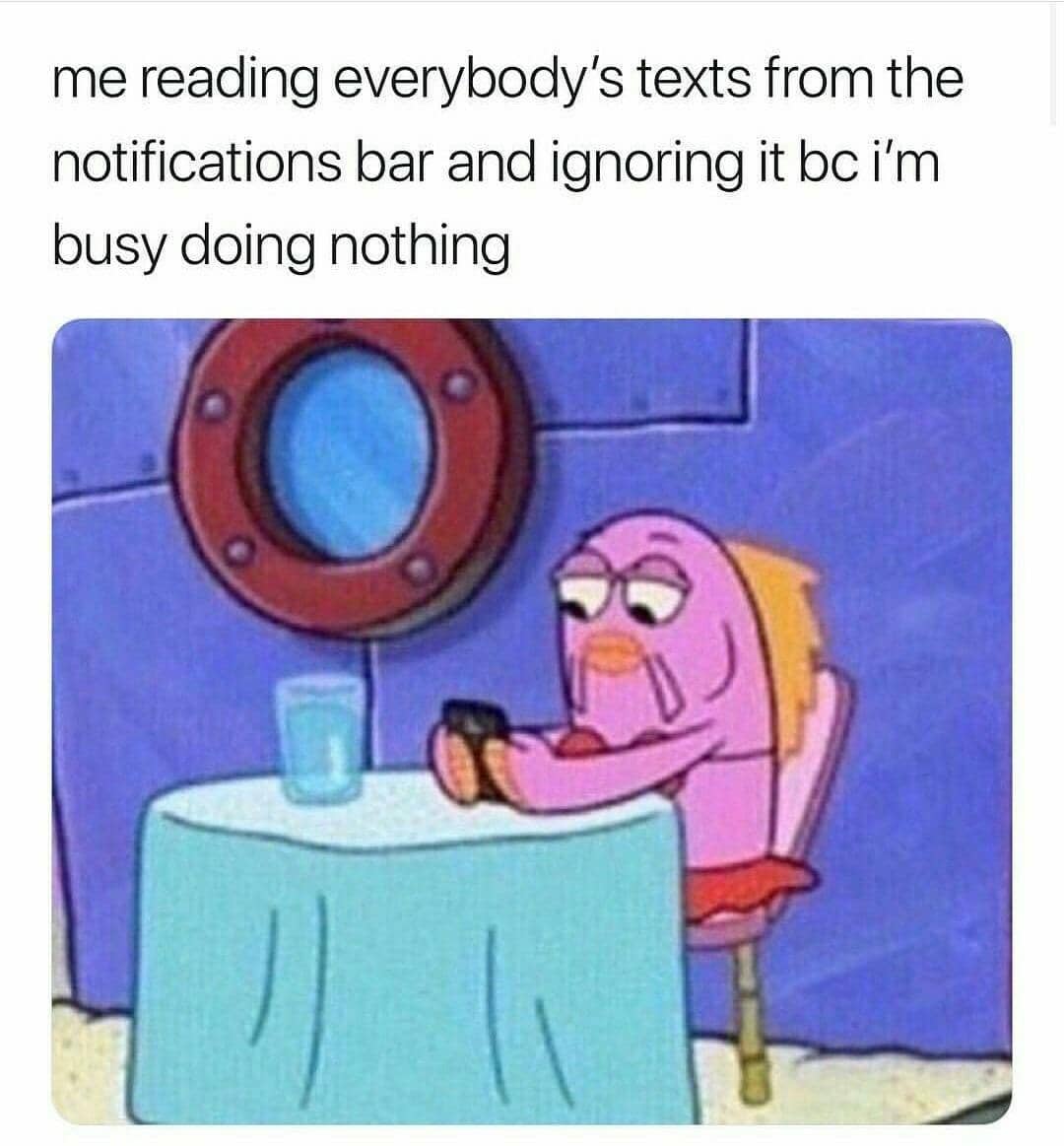meme SpongeBob tentang kesibukan
