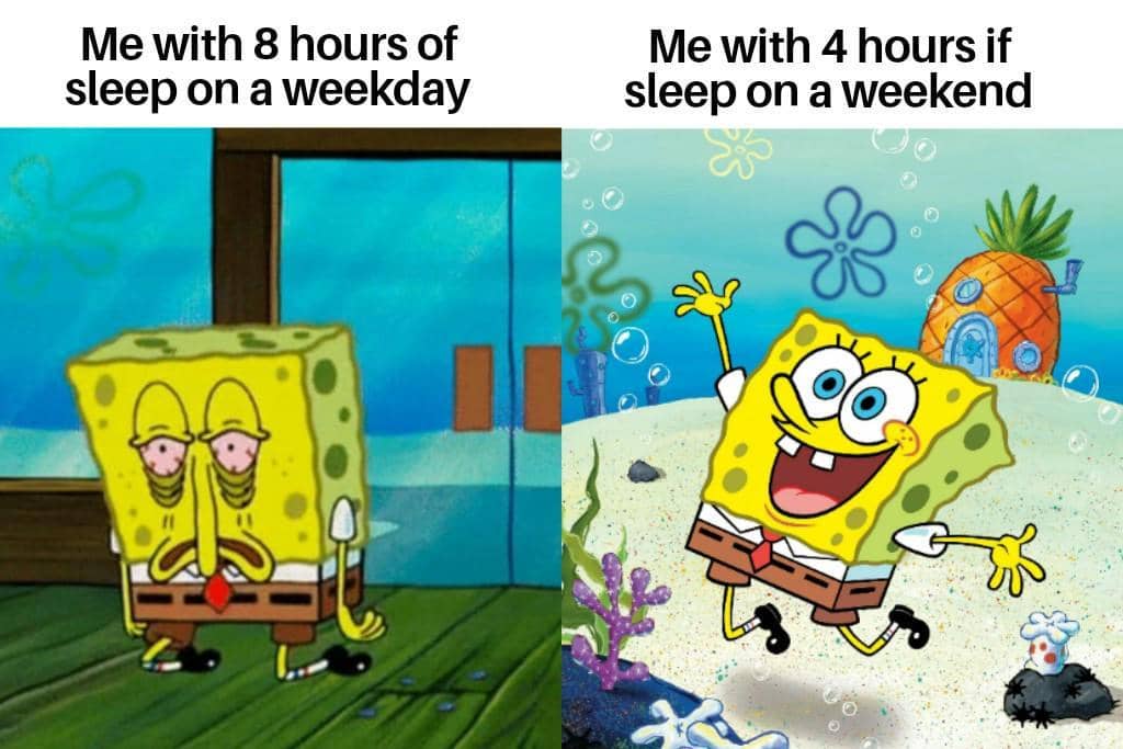 8 Meme SpongeBob tentang Akhir Pekan, kok Malah Bangun Pagi?