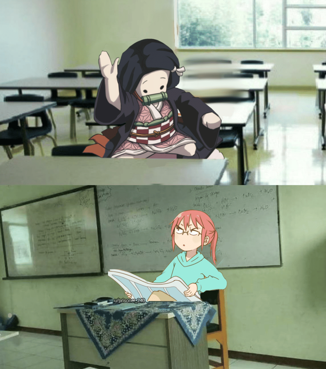 meme anime tentang momen di kelas