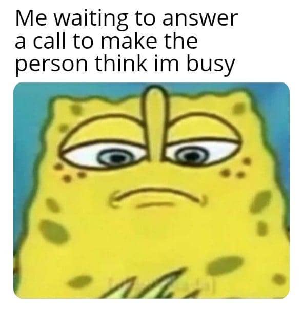 meme SpongeBob tentang kesibukan