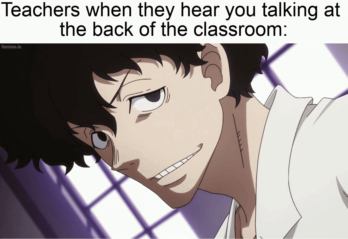 meme anime tentang momen di kelas