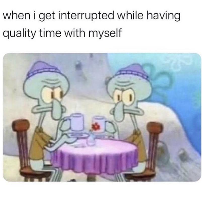 meme SpongeBob tentang kesibukan