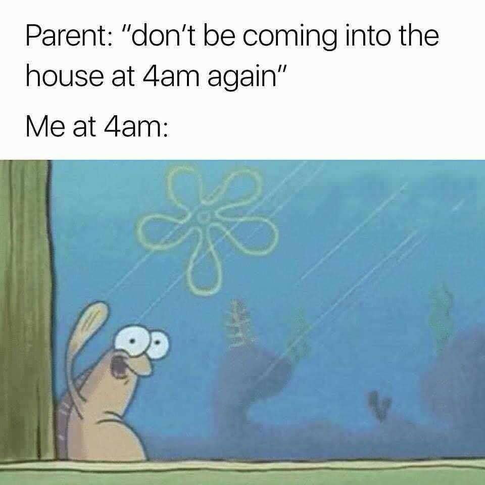 meme SpongeBob tentang akhir pekan