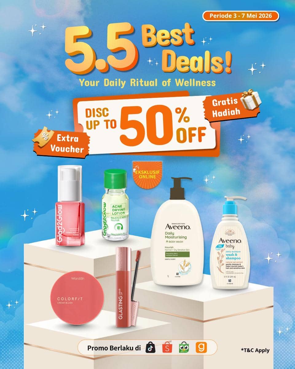 diskon tanggal kembar untuk makeup dan skincare 