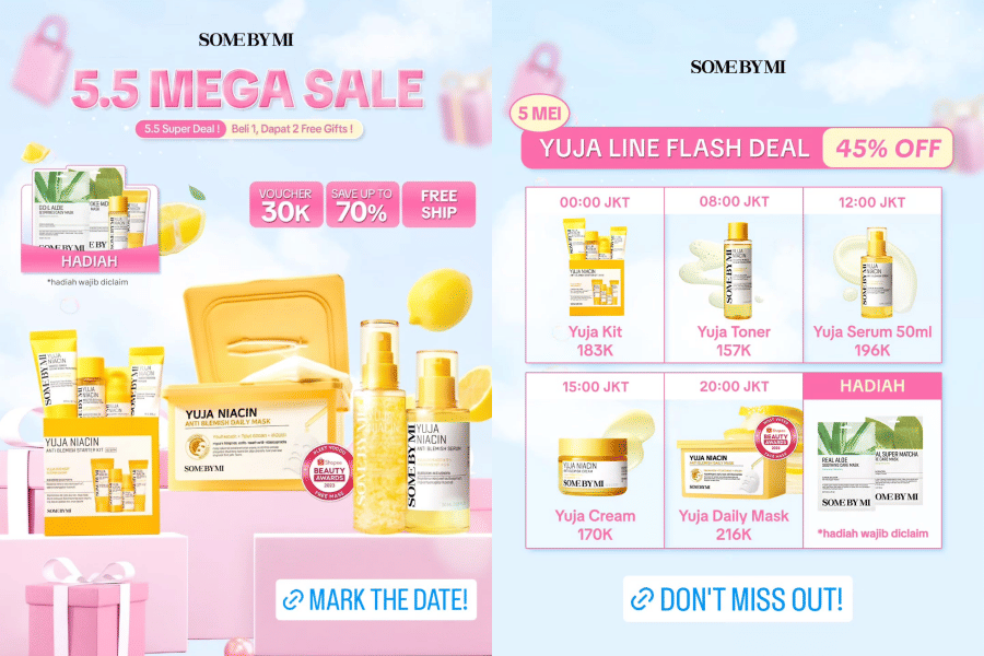 diskon tanggal kembar untuk makeup dan skincare 
