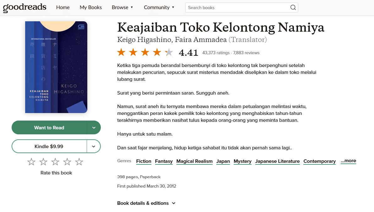 Review di Goodreads (tangkapan layar Goodreads)