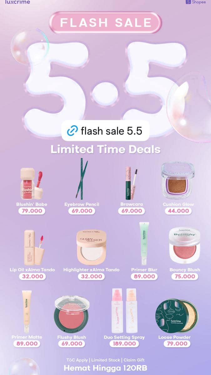 diskon tanggal kembar untuk makeup dan skincare