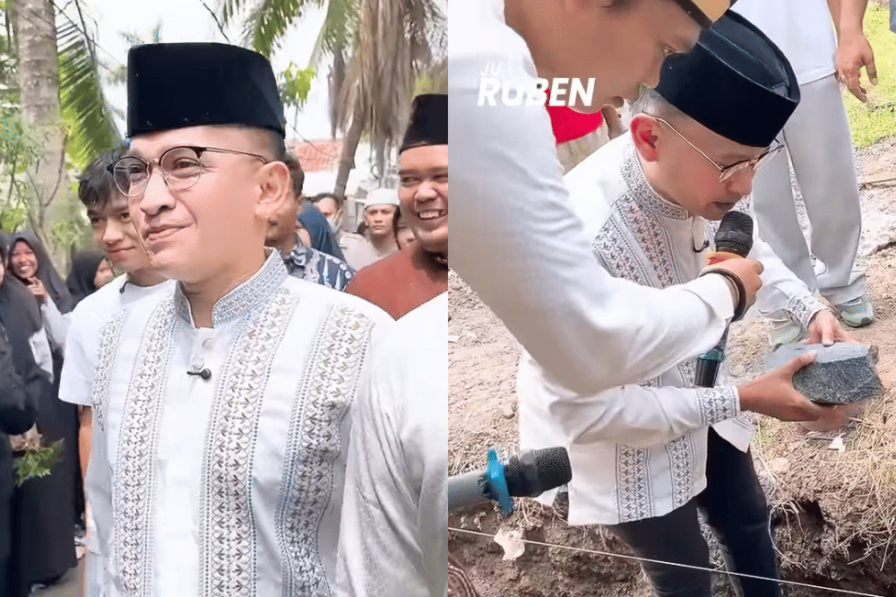 7 Potret Ruben Onsu Bangun Masjid di Tangerang, Namanya Penuh Makna