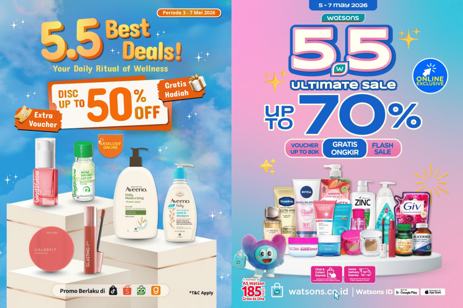 7 Diskon dan Promo 5.5 Makeup, Skincare, Bodycare yang Bertabur Hadiah