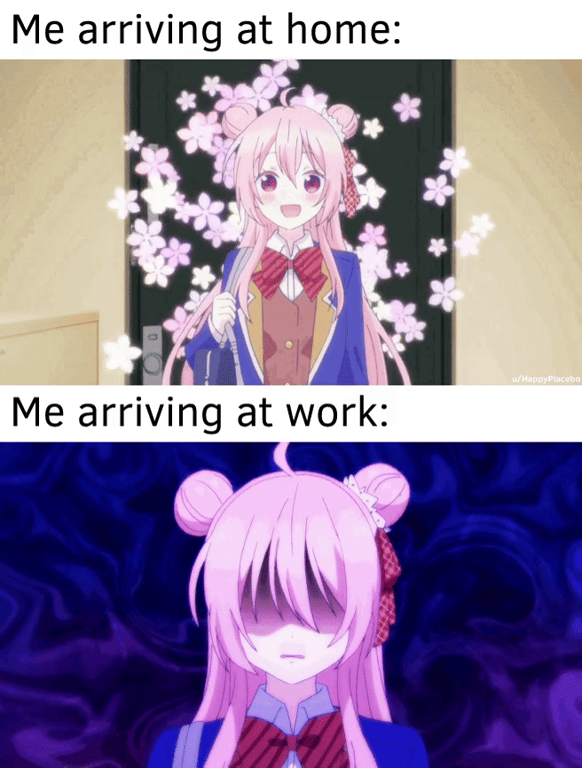 meme anime tentang hari kerja