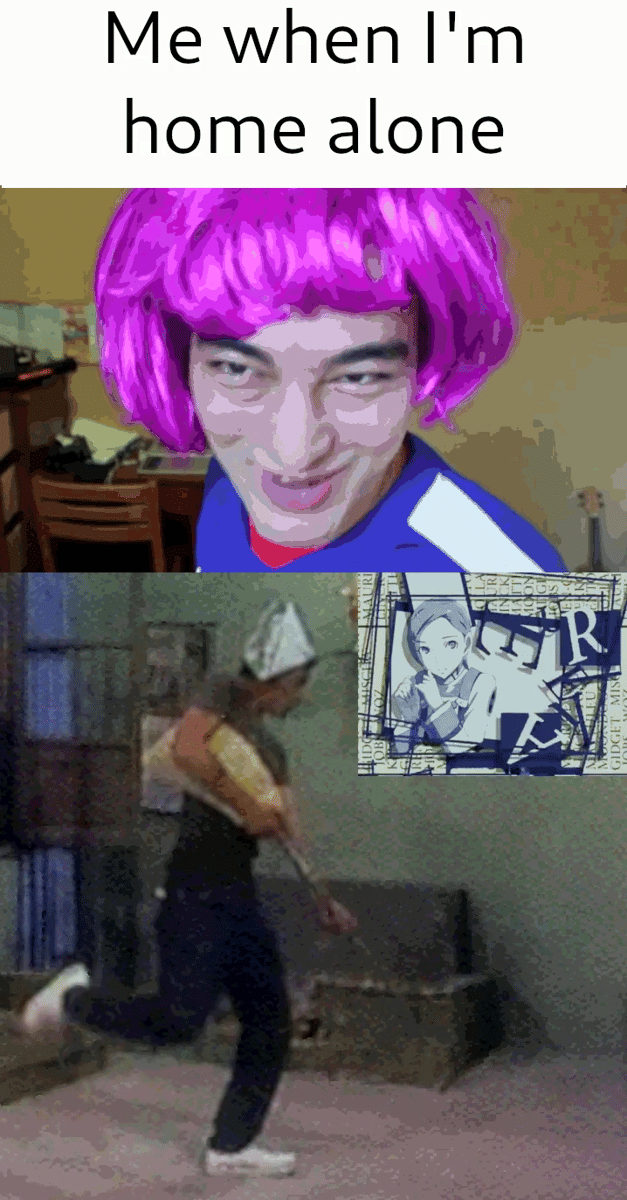 meme anime tentang sendirian di rumah