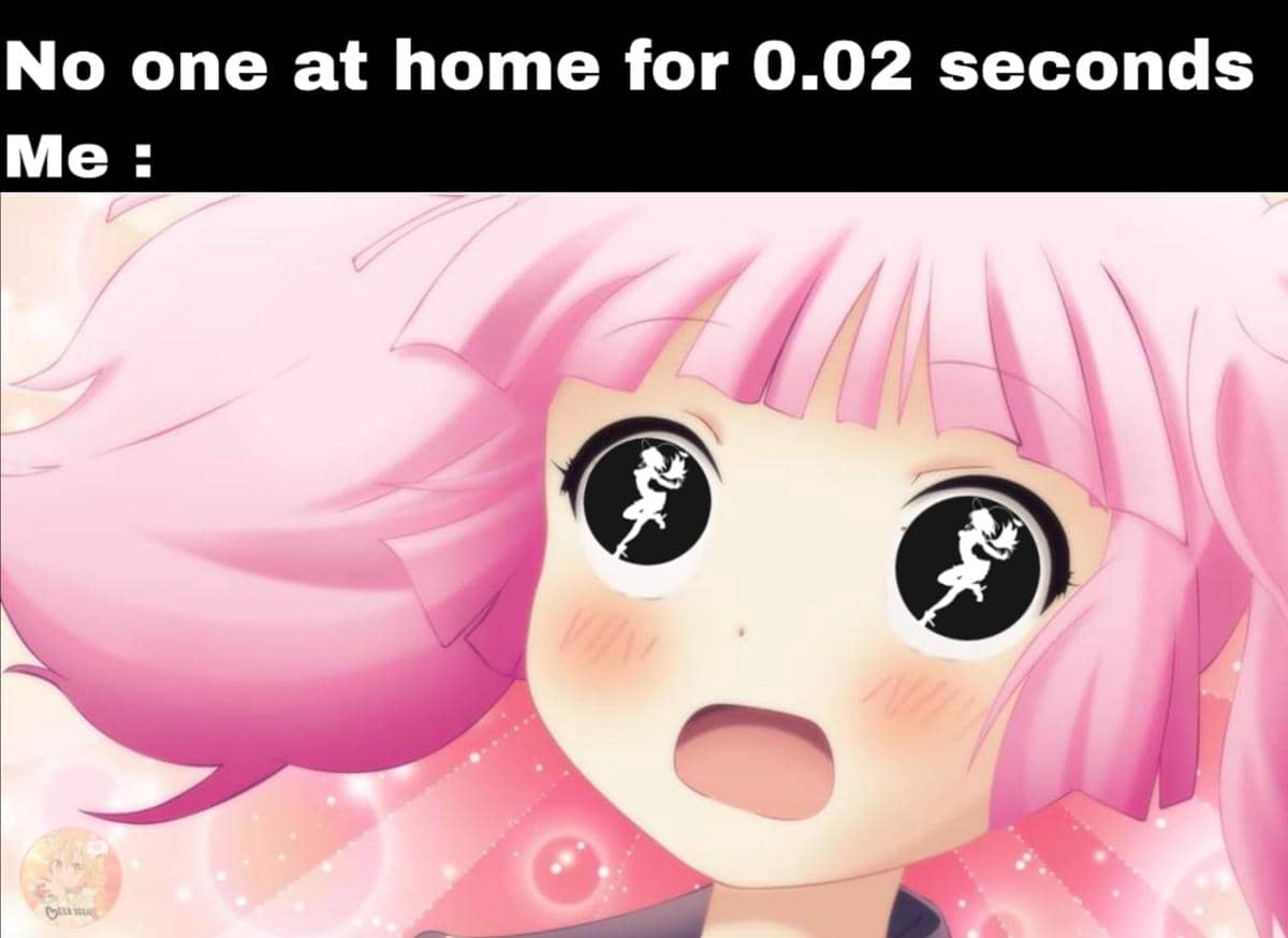 meme anime tentang sendirian di rumah