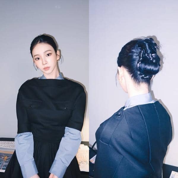 ide bun hairstyle ala Karina aespa