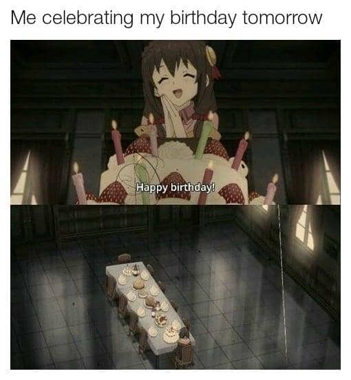 meme anime tentang sendirian di rumah