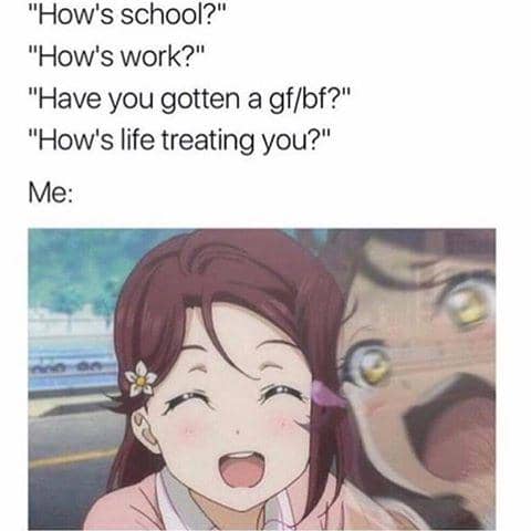 meme anime tentang hidup yang keras