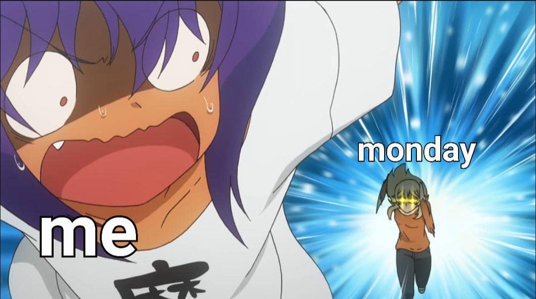 meme anime tentang hari kerja
