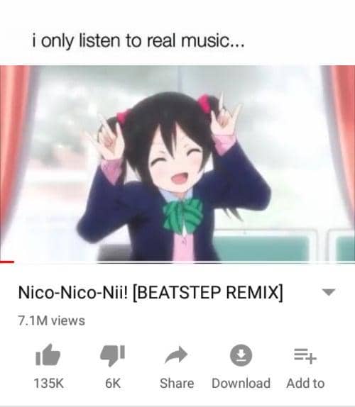 meme anime tentang selera musik