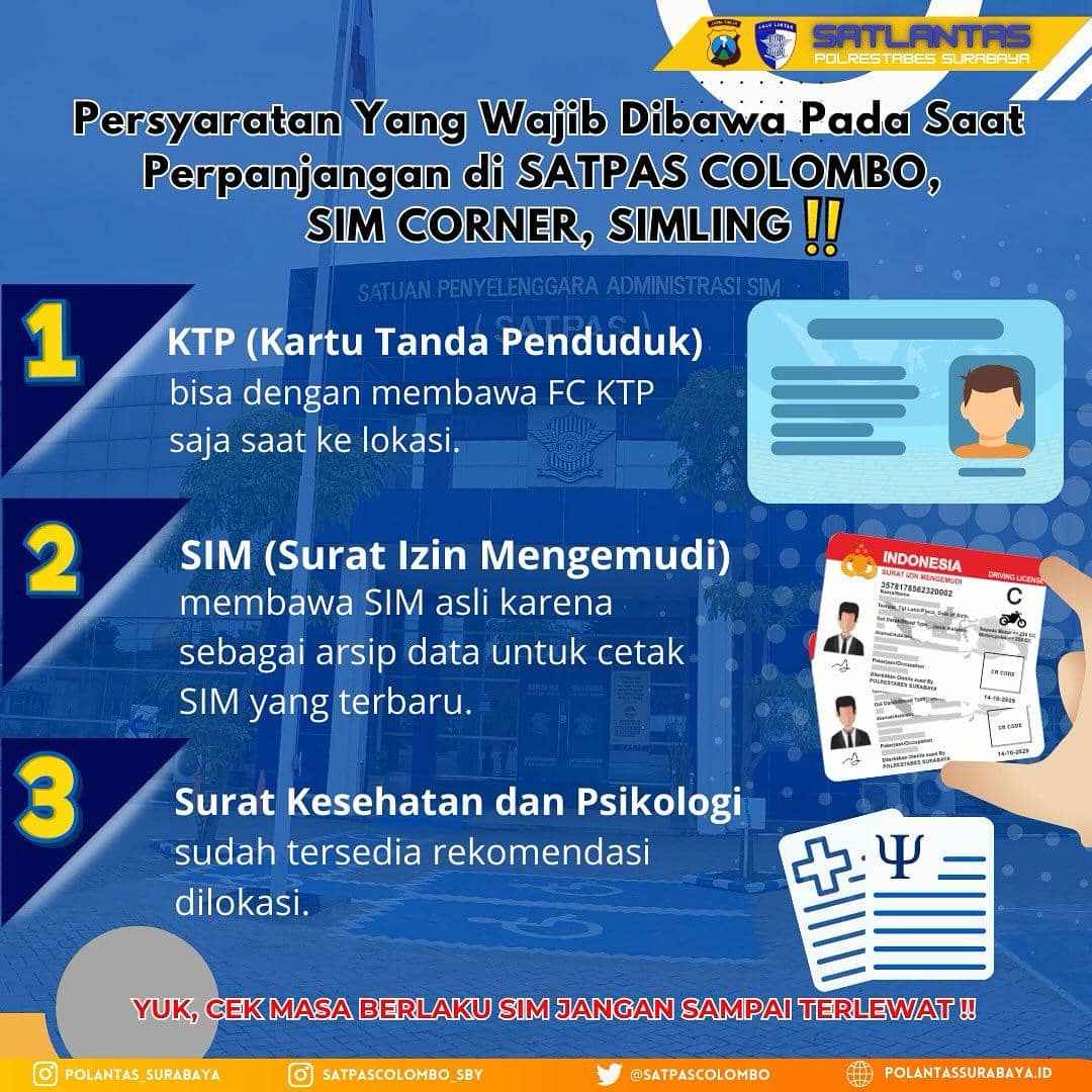 Persyaratan yang wajib dibawa pada saat perpanjangan SIM 