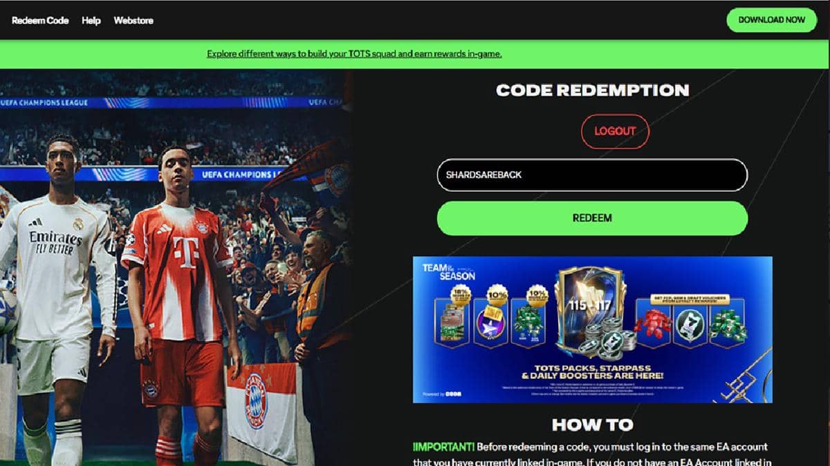 laman redeem kode EA Sports FC Mobile 