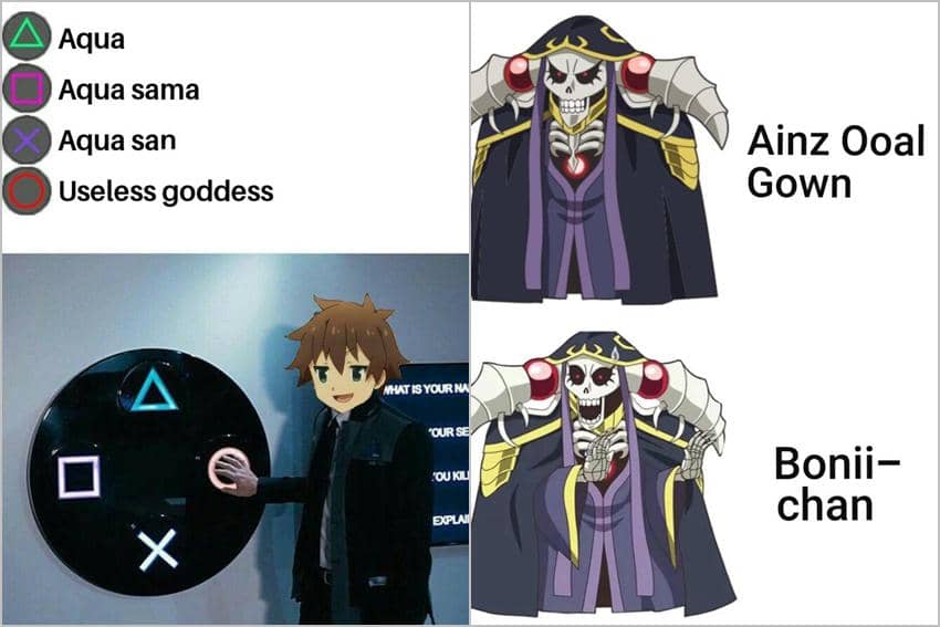 8 Meme Anime tentang Nama Panggilan, Ada Aqua si Beban