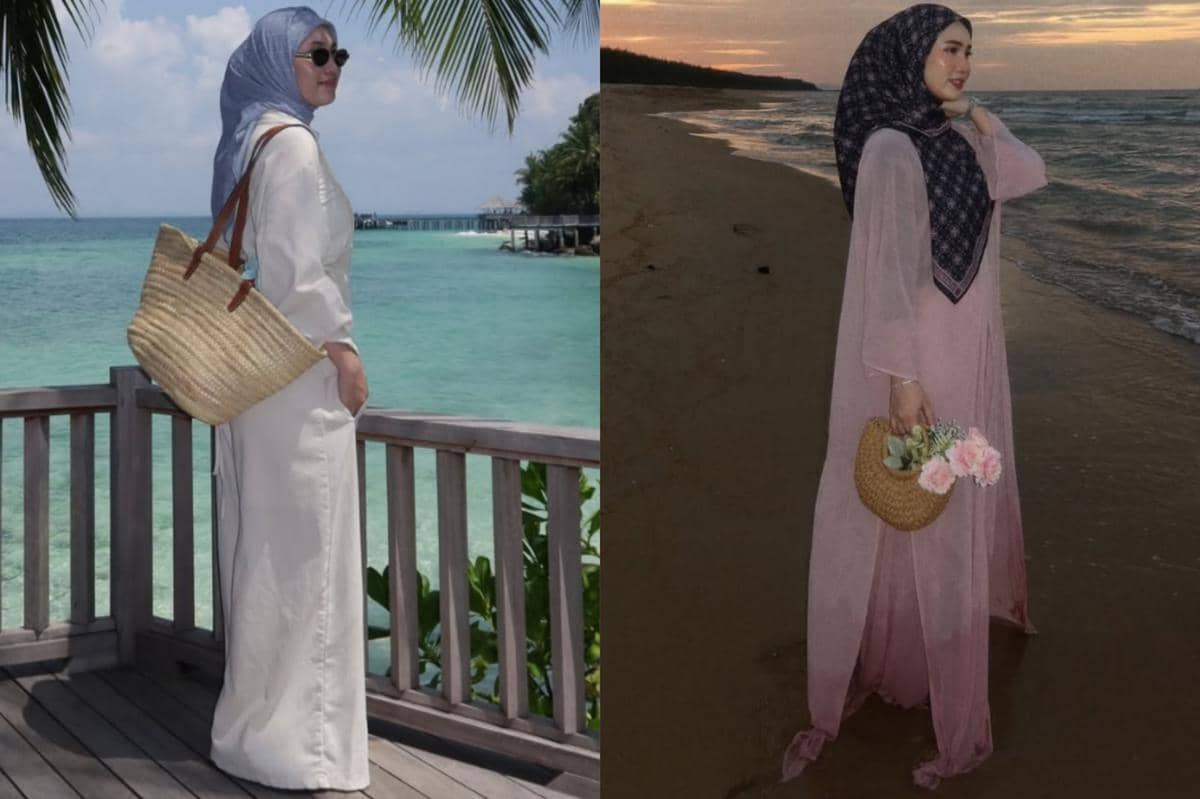 7 Ide Outfit ke Pantai ala Asyalliee Ahmad, Tampil Anggun!