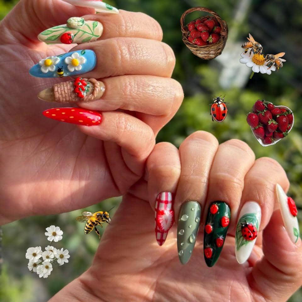 Inspirasi ladybug nails