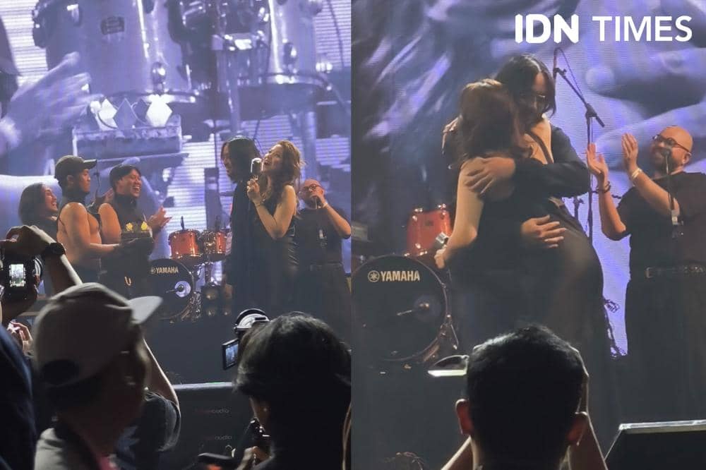 Potret Danilla Riyadi di OTW Pestapora 2026 day 3 saat beri kejutan untuk suaminya