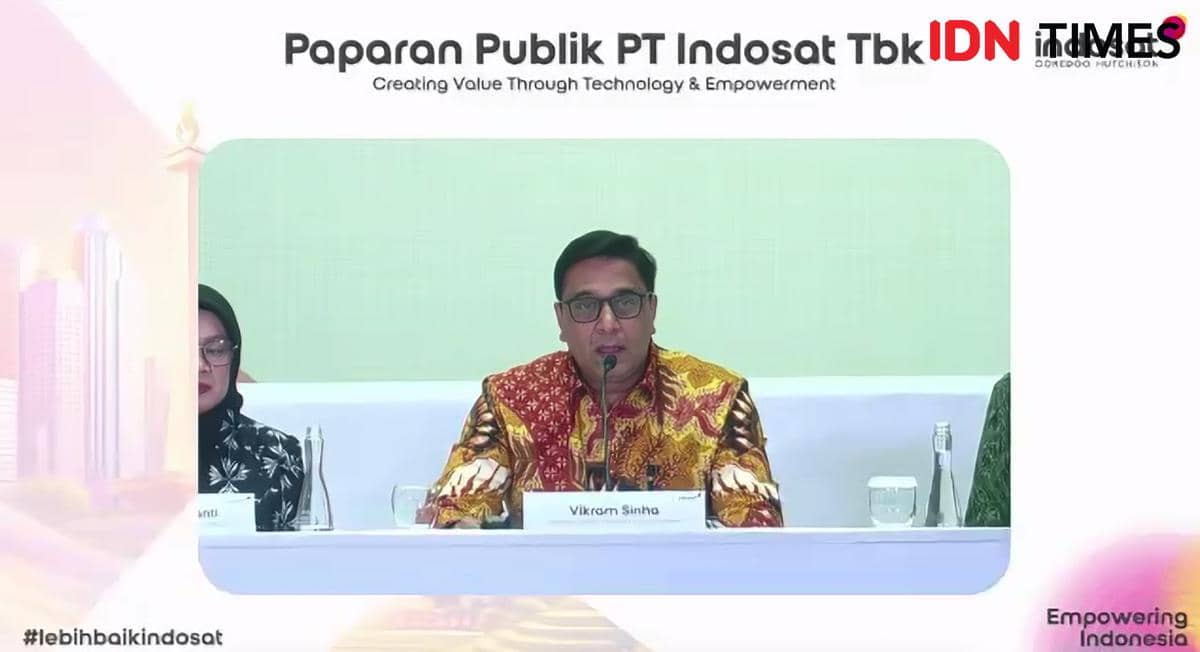 Public Expose PT Indosat Ooredoo Hutchison Tbk (ISAT) secara daring. (IDN Times/Dhana Kencana)