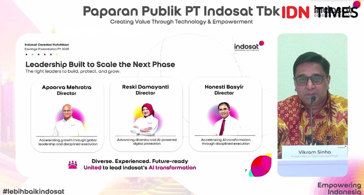 Perombakan direksi saat Public Expose PT Indosat Ooredoo Hutchison Tbk (ISAT) secara daring. (IDN Times/Dhana Kencana)