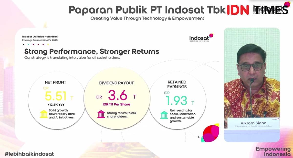 Public Expose PT Indosat Ooredoo Hutchison Tbk (ISAT) secara daring. (IDN Times/Dhana Kencana)