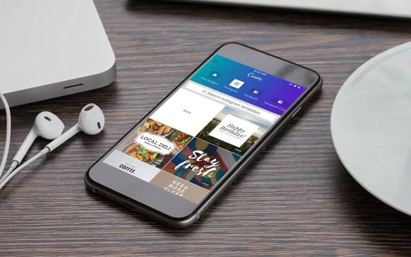 ilustrasi desain menggunakan Canva di smartphone
