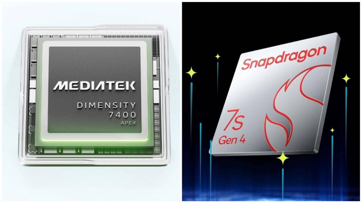 ilustrasi CPU MediaTek Dimensity 7400 Apex (kiri) dan Qualcomm Snapdragon 7s Gen 4 (kanan) 