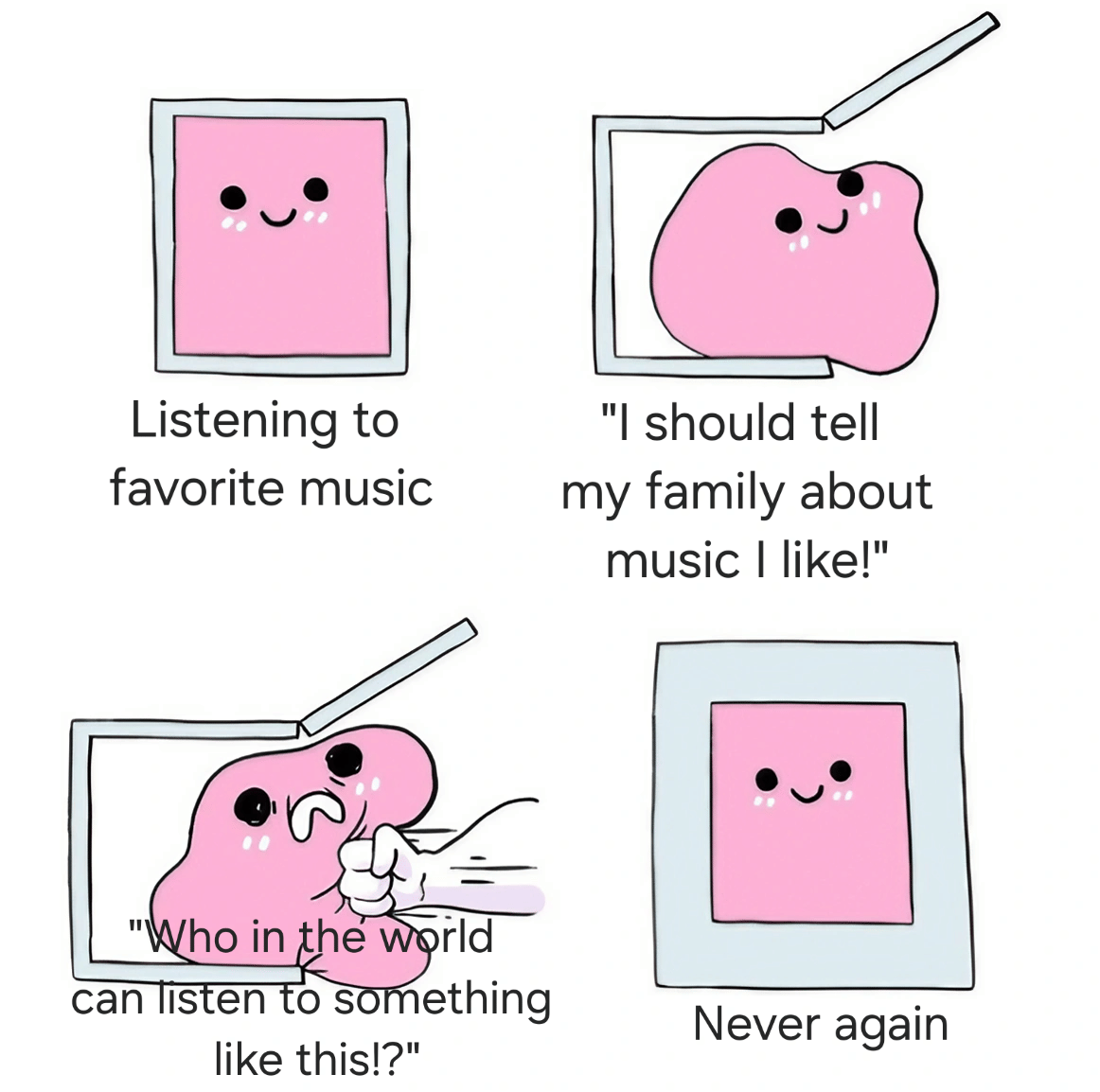meme kartun tentang selera musik