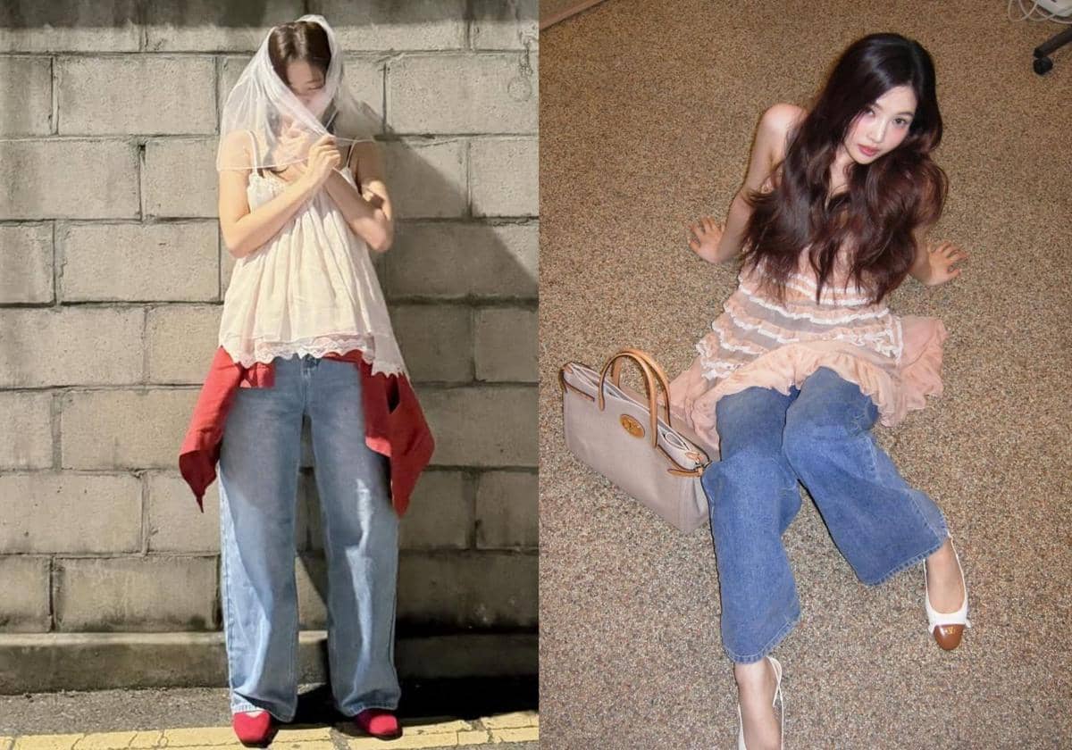 7 OOTD Dress Over Jeans ala Idol KPop, Jadi Tren Y2K di 2026!