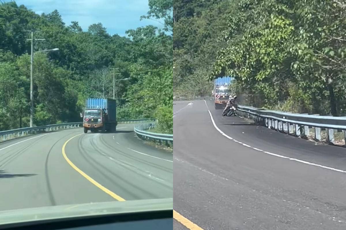Detik-detik Truk Tronton Terjun ke Jurang di Banggai, Sopir Selamat