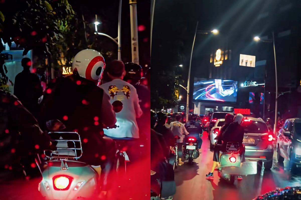 Luna Maya dijemput Maxime Bouttier pakai motot pas kejebak macet (TikTok.com/lunamaya)
