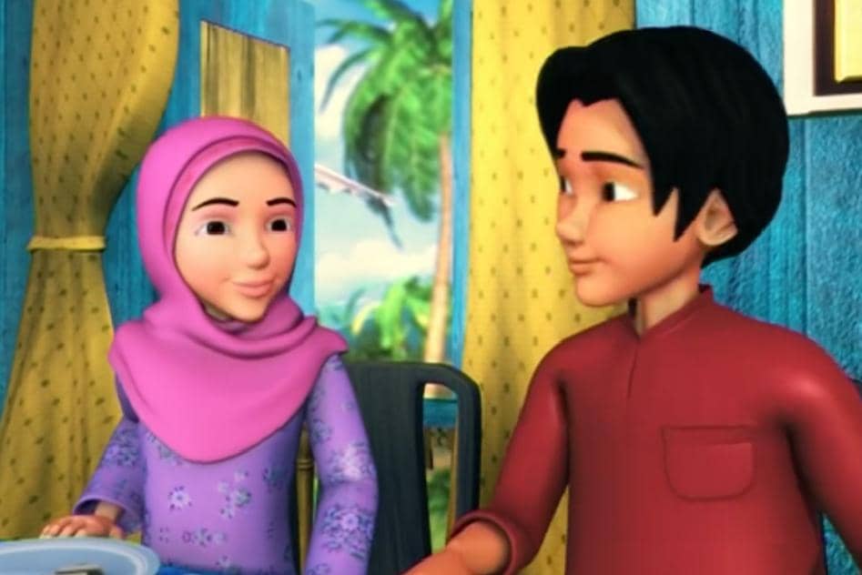 interaksi kecil Kak Ros dengan Abang Badrol di episode "Selamat Menyambut Lebaran" musim 3