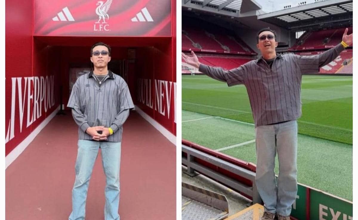 9 Potret dr. Tirta di Stadion Anfield, Happy Sekali