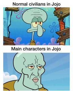 meme anime tentang Squidward