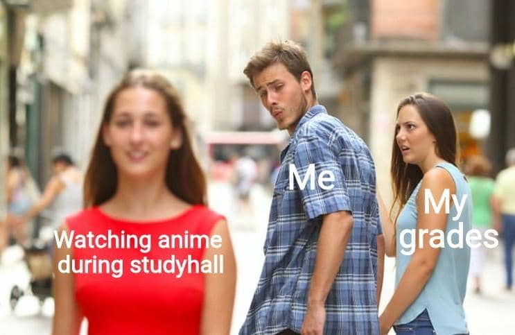 meme anime tentang nilai akademik