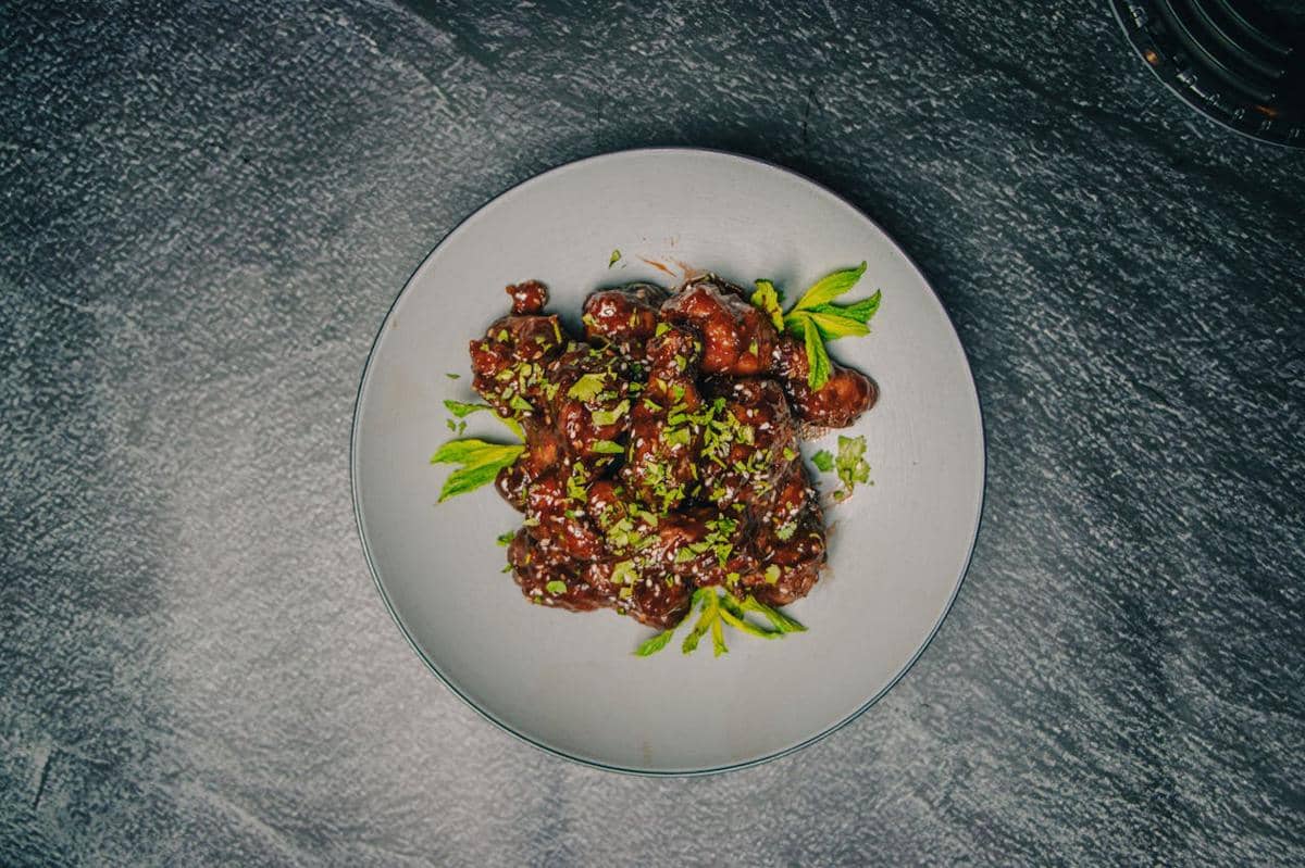 ilustrasi bola daging teriyaki 